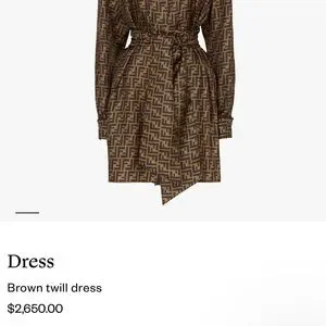 Fendi Dresses Fendi Brown Twill Dress Poshmark